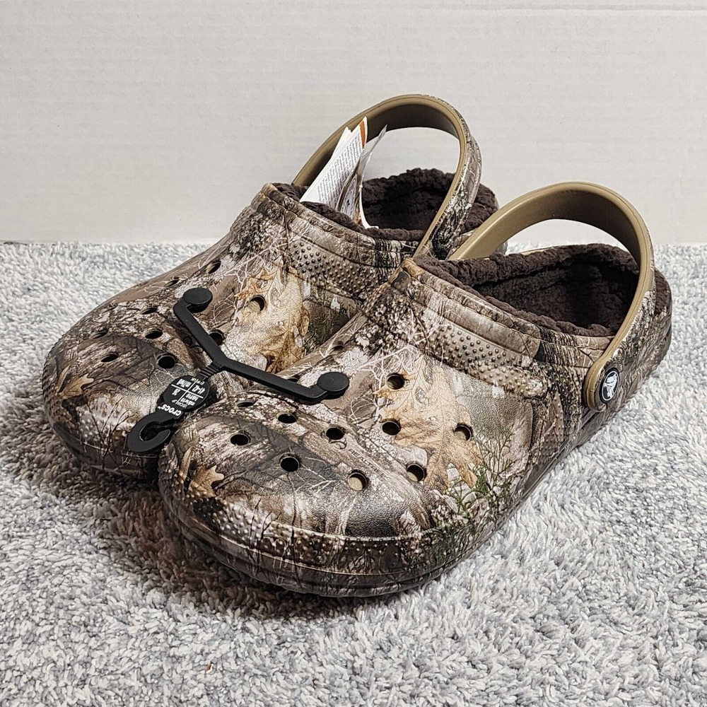 Crocs Classic Lined Realtree Edge Camo Clogs Size Men's 8 Women's 10 NEW NWT